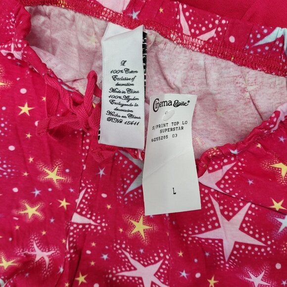 On Stage Women's Pink Stars Pajama Short Set Size Large New NWT - Picture 7 of 9